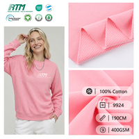 Nueva Llegada, Tela Francesa de Algodón Puro de 400 g/m², Diseño de Escamas de Pescado y Red Floral, para Sudaderas con Capucha y Ropa Deportiva de Otoño e Invierno