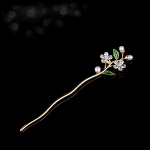 Lily Of The Valley Hairpin Gold Plated Copper Flowers For Hanfu Cheongsam Bridal Headwear - Product Image 1