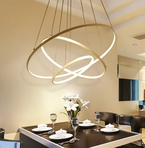 Nuevo DISEÑO DE Zeal Lighting, lámpara colgante redonda de 6 anillos, candelabros y luces colgantes con acabado de vidrio de metal negro y gris - Product Image 2