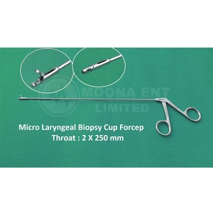 Pinces à biopsie micro-laryngée en acier inoxydable réutilisables pour équipement médical ORL - Product Image 1