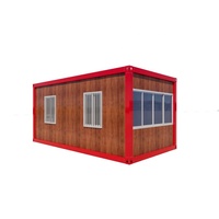Maison conteneur préfabriquée modulaire de luxe moderne à grain de bois et structure en acier, 20ft 40ft, pour hôtel, hôtel de villégiature, boutique, bureau, entrepôt