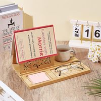Support de lecture en bambou personnalisé avec porte-stylo et support pour téléphone, support de bureau pour le travail, l'étude et la maison, supports de livres en bois