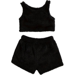Otoño Invierno nuevo Popular traje deportivo informal de dos piezas para niños mujeres patrón de ganso transfronterizo <span class=keywords><strong>chaleco</strong></span> sólido pantalones cortos combinación - Product Image 6