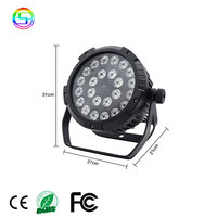 Lumière led de scène DMX de 12 w 18x18, éclairage de scène étanche ip65 rgbwa uv 6 en 1