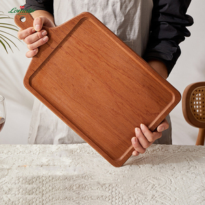 Vente en gros de planche à découper en bois avec logo personnalisé planche à découper en bois massif d'ébène et d'acacia planche à découper avec rainure et poignée - Product Image 6