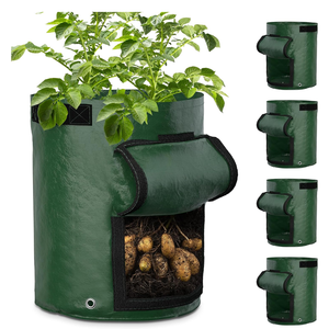OEM Vente en gros Sacs personnalisés de culture en PE vert foncé noir <span class=keywords><strong>fraise</strong></span> 10 gallons de rhizomes pour plantes Sacs de culture pour la plantation de pommes de terre et de légumes - Product Image 1