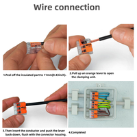 Conectores de Cableado Eléctrico Originales Alemanes Wagos 221-412/413/415, Conectores de Palanca para Cables Conductores