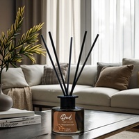Diffuseur de parfum en verre personnalisé de 120 ml à la gardénia pour la maison, étiquette privée, diffuseur de parfum de luxe à roseaux, bricolage, parfum longue durée