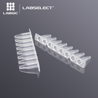 Fabricant Source 0.2ml, Tubes à 8 bandes avec couvercle optique, conception à sommet rigide pour utilisation en laboratoire
