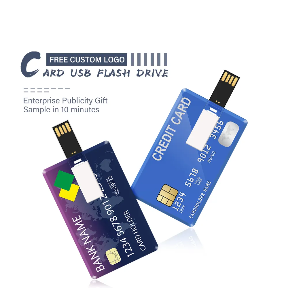 Business Card U Disk Free Printing Usb Flash Drives 2GB 4gb 8gb 16gb 32GB OEM logo credit card flashdrive pendrive