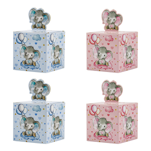 Éléphant mignon Design Baby Shower Petites Boîtes De Papier De Bonbons Faveur De Fête D'anniversaire Pour Enfants Cadeau Chocolat Emballage Boîtes De Papier - Product Image 1
