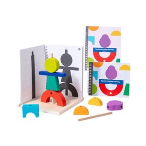 Jouets en bois éducatifs pour enfants : Blocs de construction 3D à projection spatiale, Apprentissage précoce, Jeu d'association des ombres - Product Image 4