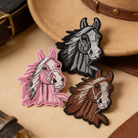 Patchs brodés d'animaux de haute qualité, tissu sergé personnalisé, broderie à repasser, patch brodé de cheval en gros pour cadeaux
