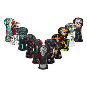 Nouvelles housses de tête de club de golf en cuir PU, design personnalisé, broderie, pour driver et fairway wood - Product Image 1