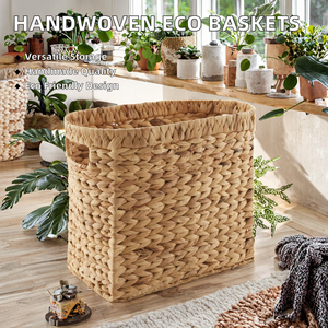 Hand Woven Water Hyacinth Square Modern <b>Storage</b> <b>Baskets</b> <b>Shelves</b> Handmade Eco-Friendly Multi-Purpose Model L6401 Precision - Product Image 2
