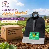 Azada Agrícola de Alta Resistencia con Hoja de Acero de Alto Carbono y Mango de Madera de 5x8 Pulgadas en Negro - Herramienta Duradera para Agricultores Africanos