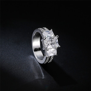 Rakol แหวนแต่งงานผู้ชายเซอร์โคเนียสามชิ้นแฟชั่นแพลตตินัมสำหรับ RP058 - Product Image 4