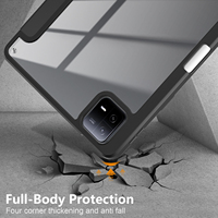 Funda para Xiaomi Pad 6/6 Pro Pad, funda con portalápices, 11 pulgadas, 2023, carcasa dura transparente, funda protectora con soporte triple