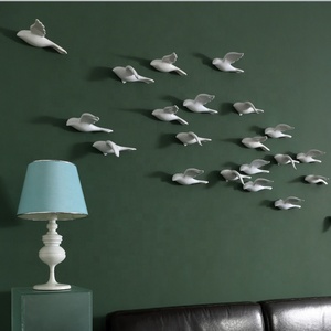 Artisanat mural suspendu, oiseau blanc, céramique, décoration murale, Art de maison, 10 pièces - Product Image 2