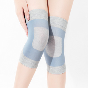 Rodillera Deportiva Transpirable Antideslizante en Forma de U para Baloncesto, Color Gris Claro/Azul, para Mujer, Primavera/Verano - Product Image 2