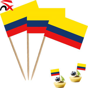 Ventas directas <span class=keywords><strong>de</strong></span> fábrica Bandera <span class=keywords><strong>de</strong></span> papel <span class=keywords><strong>de</strong></span> Colombia Pequeños mini palillos <span class=keywords><strong>de</strong></span> bandera colombiana para aperitivos <span class=keywords><strong>de</strong></span> fiesta Cupcakes - Product Image 1
