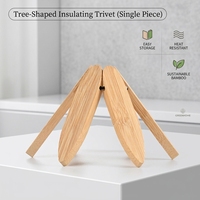 Set de table en bambou isolant et résistant à la chaleur, motif arbre, style chinois, forme irrégulière, haut de gamme, pour la maison