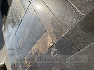 Carreaux de pierre calcaire noire persan naturelle avec veines brunes, ensembles personnalisés, carreaux muraux et de sol pour intérieur - Product Image 4