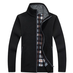 Vente en gros de pulls en tricot à fermeture éclair pour hommes, automne-hiver, polaire épais, haut en tricot, veste décontractée, veste chaude épaisse, cardigan, pulls - Product Image 5