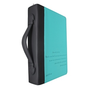 BOSHIHO Christian Bible Case Zippered Bible Bag Faux Leather Bible Cover with Custom Logo (Embossed/Printed) for <b>Men</b> and Women - Product Image 2