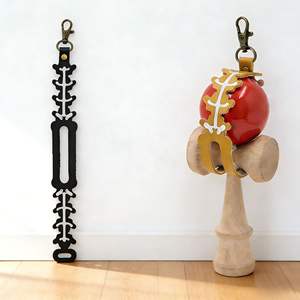 骨格模様PUレザー翡翠刀ホルダー大人のおもちゃけん玉クリップけん玉ケース刀翡翠携帯用吊り下げケース - Product Image 1