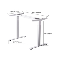 Mobilier de bureau réglable en hauteur contrôleur de bureau double moteur levage cadre de bureau électrique 2 étages poste de travail bureau Farme