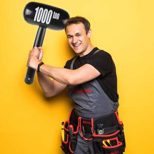 Ballon Marteau Gonflable MAKE WAVES ELI-B024, Jouet d'Halloween en PVC Noir, Flexible et Durable, 25,2x13,8 Pouces - Product Image 6