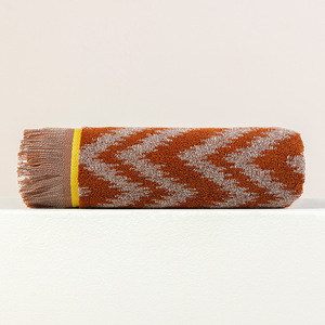 Bande décorative à franges, teinture écologique réactive, sans décoloration, résistante à l'usure, <span class=keywords><strong>serviette</strong></span> OEM multicolore géométrique en zigzag en coton - Product Image 2