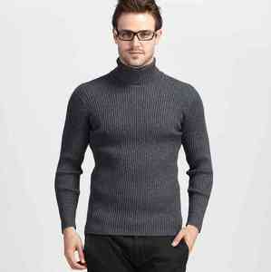 Nuovo Maglione Invernale da <span class=keywords><strong>Uomo</strong></span> Versione Coreana Tinta Unita <span class=keywords><strong>Slim</strong></span> Fit Collo Alto in Lana Maglione da <span class=keywords><strong>Uomo</strong></span> Abbigliamento Maschile - Product Image 5