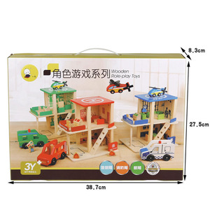 Vendita diretta in fabbrica bambini creativi giochi di ruolo giochi di ruolo simulazione stazione di polizia vigili del fuoco giocattoli in legno per bambini - Product Image 6