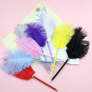 Nouveau stylo à bille plume d'<span class=keywords><strong>autruche</strong></span> créatif métal joli stylo de mariage jour de l'enseignant fête de noël cadeau stylo à plume - Product Image 6