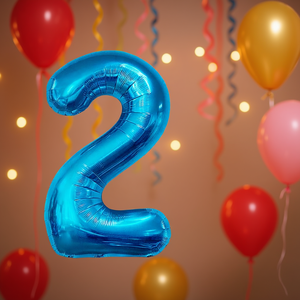 Party Love Number Balloon Blue 45cm Metallic <b>Birthday</b> Party <b>Decor</b> Kids Supplies - Product Image 2