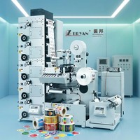 Mesin Cetak Flexo 6 Warna Struktur Tumpuk Otomatis Baru Lebar Web 320mm 60m/menit Pencetak Label Stiker Kemasan Medis