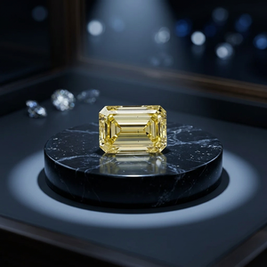 AURALUXURIA LG13 Diamant jaune de laboratoire certifié IGI, taille émeraude, 4 carats, clarté VVS1, couleur vive fantaisie, pierre libre pour la fabrication de bijoux - Product Image 5