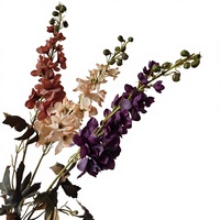 Bunga Simulasi Warna Maillard Merah Muda Musim Gugur Delphinium Dekorasi Rumah Pernikahan Grosir