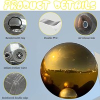 Grandes boules brillantes en PVC colorées, sphères réfléchissantes gonflables pour la décoration de Noël, de mariages et de fêtes, boule miroir gonflable géante