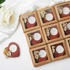 Recuerdos de Boda Ecológicos Modernos al por Mayor, Portavelas de Madera Hechos a Mano con Forma de Corazón, Grabados, Regalos Empresariales - Product Image 1