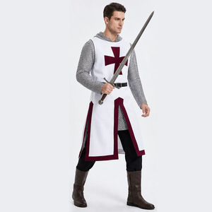 Costume de Chevalier Templier en Mailles, Robe de Croisé Médiévale, Tenue de Cosplay pour Adulte, Vêtement de Performance pour Jeu de Rôle - Product Image 2