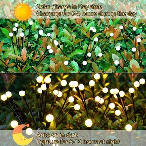 Solar Powered IP65 Waterproof LED Street <b>Light</b> Firefly Shaped Garden Pathway Decoration Ground Level Swaying <b>Light</b> <b>Remote</b> Warm - Product Image 3