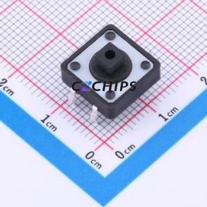 TL1100AF160Q Tactile Switch Through hole-4P,12x12mm Switch Single Pole Single Throw Rectangle Button Through Hole 12mm - Product Image 1