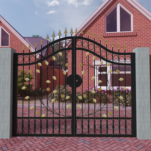 Acero Aluminio <span class=keywords><strong>Madera</strong></span> Retráctil Columpio Deslizante Estilos abiertos Entrada Jardín Villa Exterior Casa moderna Entrada Puerta <span class=keywords><strong>de</strong></span> <span class=keywords><strong>hierro</strong></span> - Product Image 2