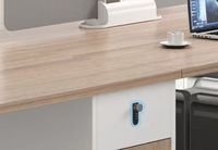 Ensemble de bureau et chaises pour personnel, 6 places, simple et moderne, en PVC ignifuge, avec écran de protection, poste de travail informatique