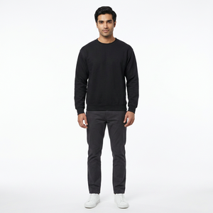 Meilleurs sweats à capuche et sweat-shirts pour hommes en gros, 100% coton doux, logo personnalisé, col rond uni, pull-over, broderie, impression - Product Image 1