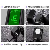 Accordeur de guitare électronique à clipser accordeur de tonalité numérique pour guitare basse électrique violon ukulélé universel rotatif sensible