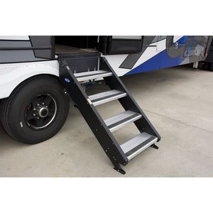 Escalera de paso deslizante de zinc <span class=keywords><strong>para</strong></span> camión eléctrico plegable RV Camper paso 4 escalones escalera de camión plegable - Product Image 4